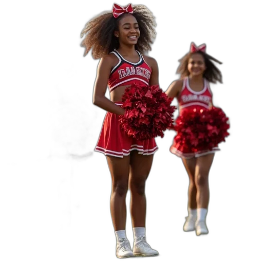 3d render, concept art, cartoon, cheerleaders transparent PNG cut-out