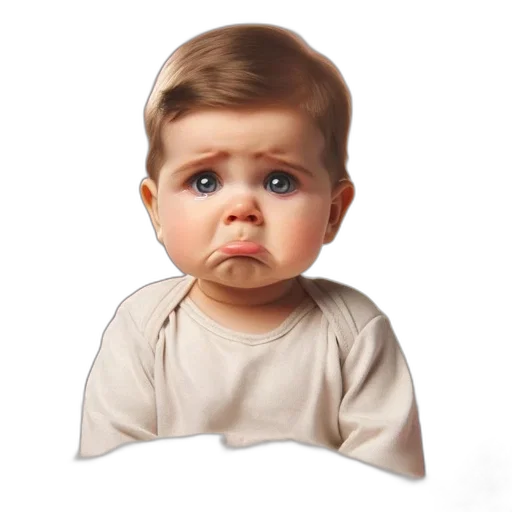 face, photorealistic, infant, long-sleeved transparent PNG cut-out