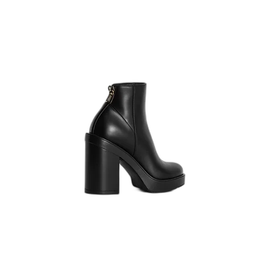 shoes, black, leather, heeling transparent PNG cut-out