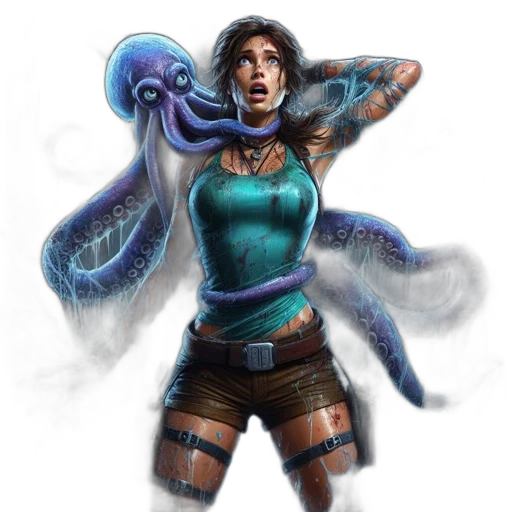 concept art, fantasy art, comic book art, 3d render transparent PNG cut-out