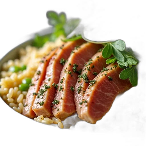 food, photorealistic, 3d render, tuna transparent PNG cut-out