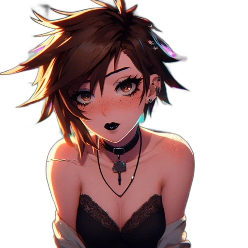 dress, face, staff, crown transparent PNG cut-out