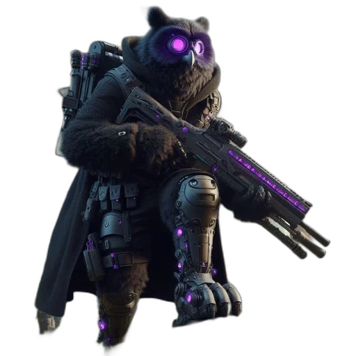 robot, weapon, creature, staff transparent PNG cut-out