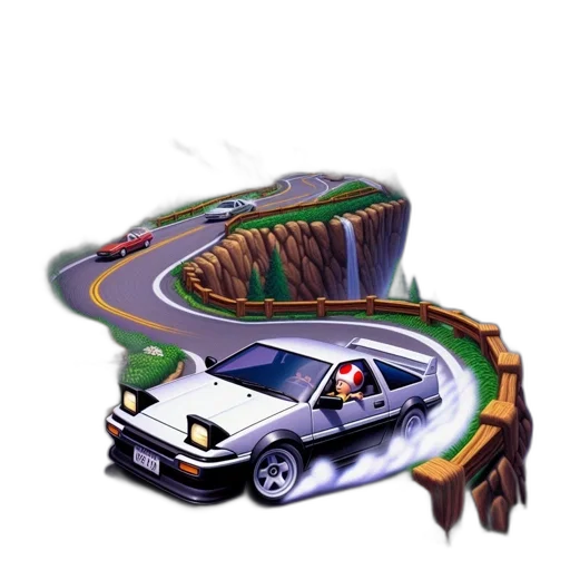 car, concept art, pixel art, photorealistic transparent PNG cut-out