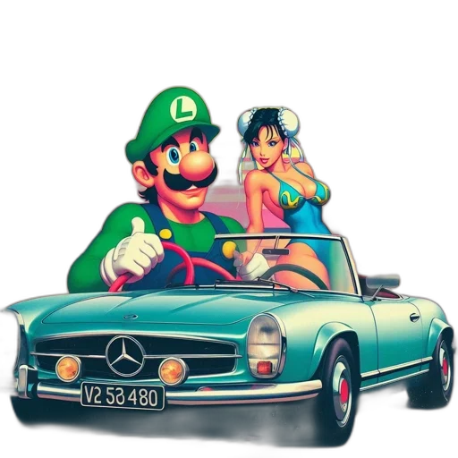 car, dress, concept art, pixel art transparent PNG cut-out