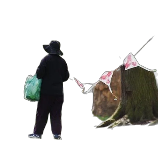 umbrella, hat, jacket, staff transparent PNG cut-out