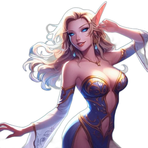 dress, fantasy art, concept art, comic book art transparent PNG cut-out