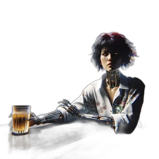 jacket, weapon, sword, robot transparent PNG cut-out