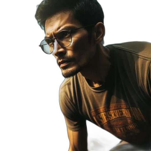 face, staff, photorealistic, comic book art transparent PNG cut-out