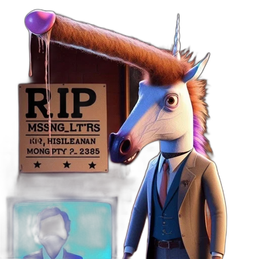 staff, animal, concept art, vaporwave transparent PNG cut-out