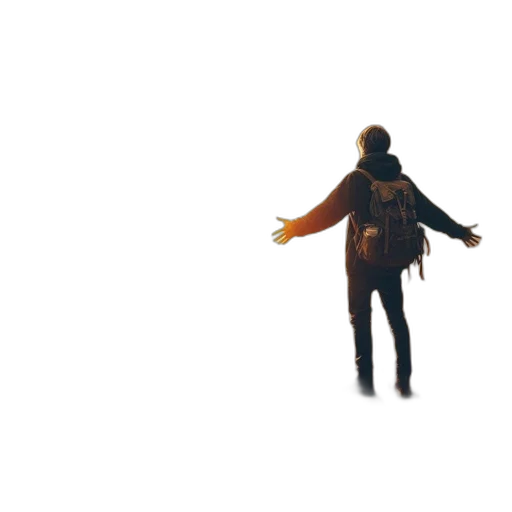 jacket, umbrella, creature, robot transparent PNG cut-out