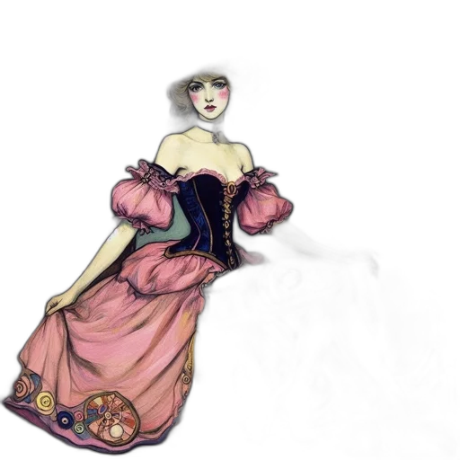 dress, jewelry, hat, concept art transparent PNG cut-out