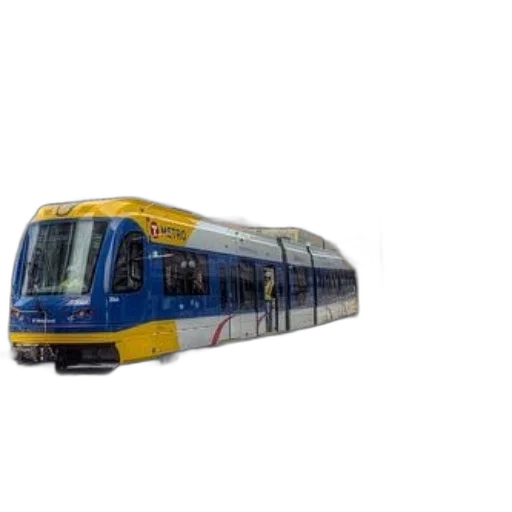blue, yellow, streetcar, word transparent PNG cut-out