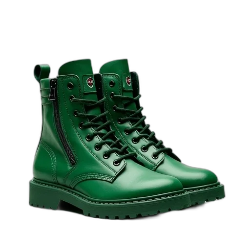 shoes, 3d render, photorealistic, green transparent PNG cut-out