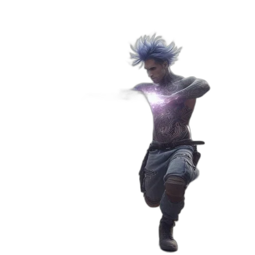 hair, creature, staff, dress transparent PNG cut-out
