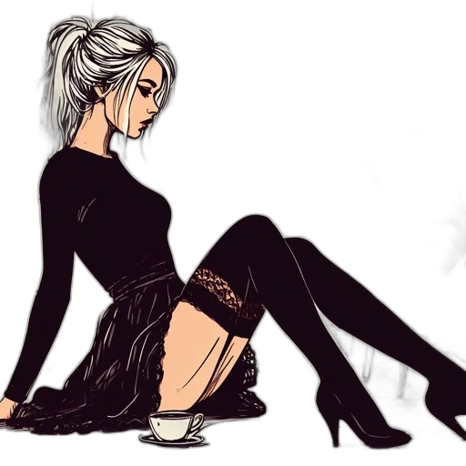 dress, concept art, cartoon, fantasy art transparent PNG cut-out