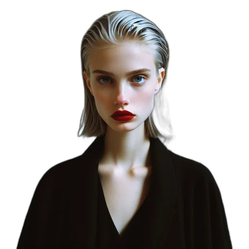 jacket, face, hair, jewelry transparent PNG cut-out