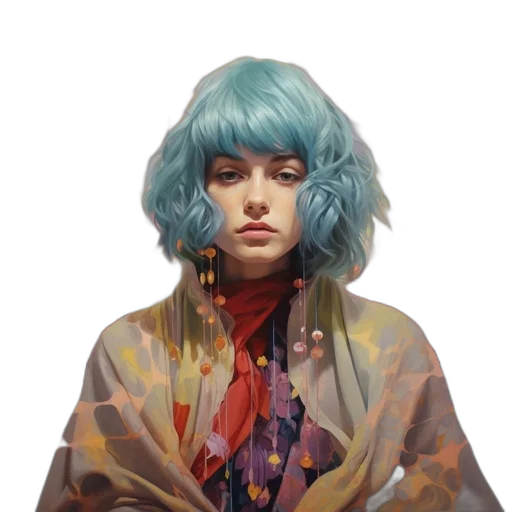jacket, face, dress, hair transparent PNG cut-out