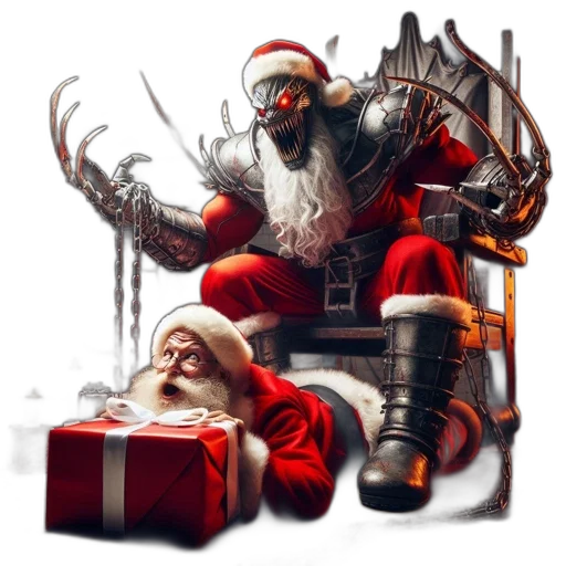 concept art, fantasy art, menacing, santa transparent PNG cut-out