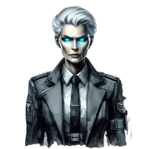 face, robot, staff, jacket transparent PNG cut-out
