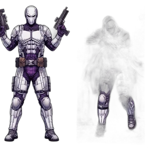 robot, concept art, comic book art, 3d render transparent PNG cut-out