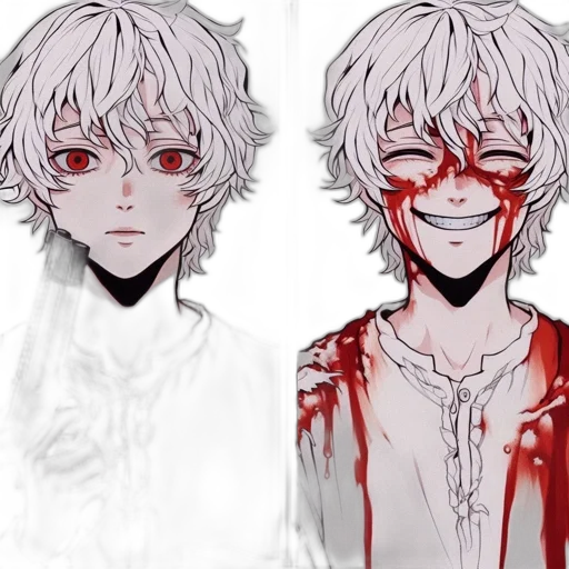 face, concept art, anime, pixel art transparent PNG cut-out