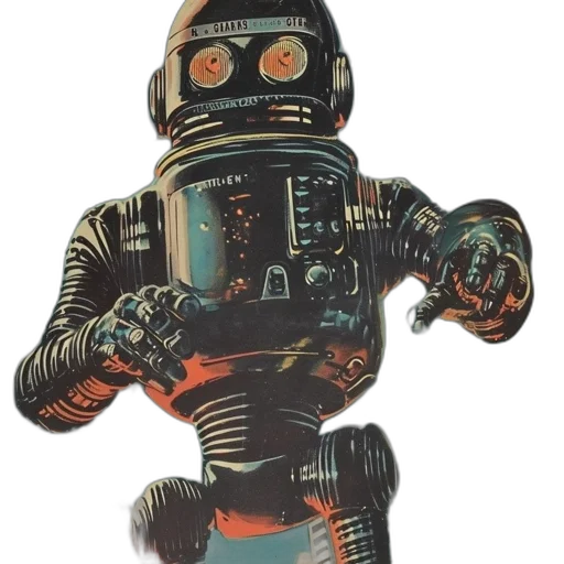 robot, staff, jacket, weapon transparent PNG cut-out