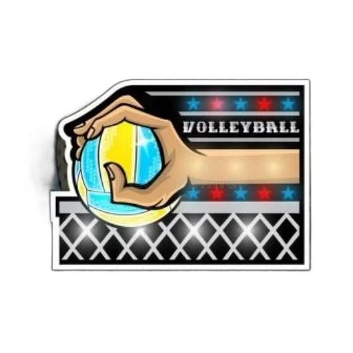 pixel art, stylized, volleyball, logo transparent PNG cut-out