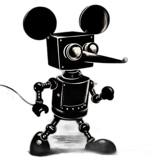 robot, staff, 3d render, cartoon transparent PNG cut-out