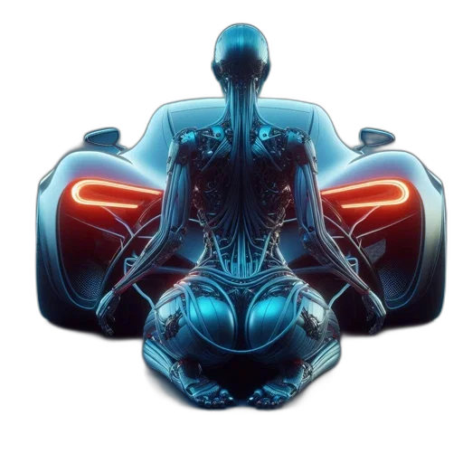 robot, car, concept art, cyberpunk transparent PNG cut-out