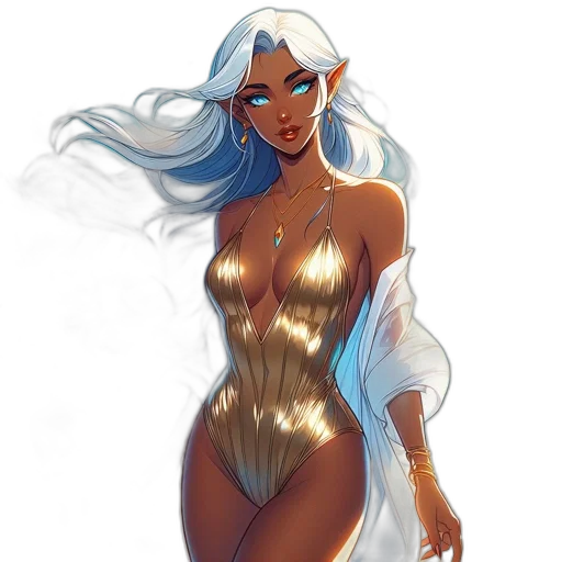 dress, fantasy art, concept art, comic book art transparent PNG cut-out
