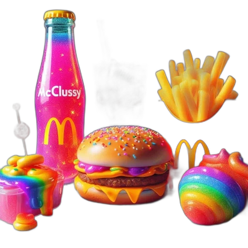 food, crown, weapon, vaporwave transparent PNG cut-out