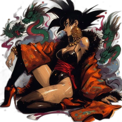 dragon, dress, concept art, comic book art transparent PNG cut-out