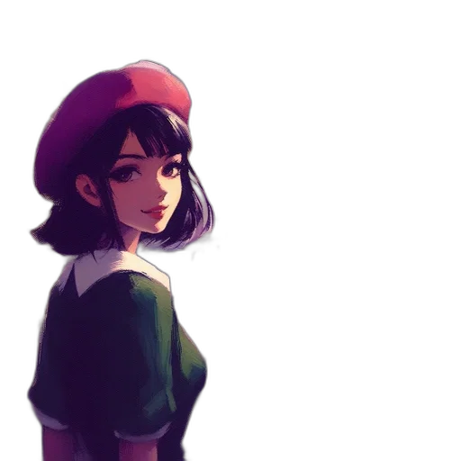 hat, jacket, face, dress transparent PNG cut-out