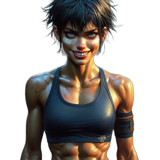 face, comic book art, concept art, cyberpunk transparent PNG cut-out