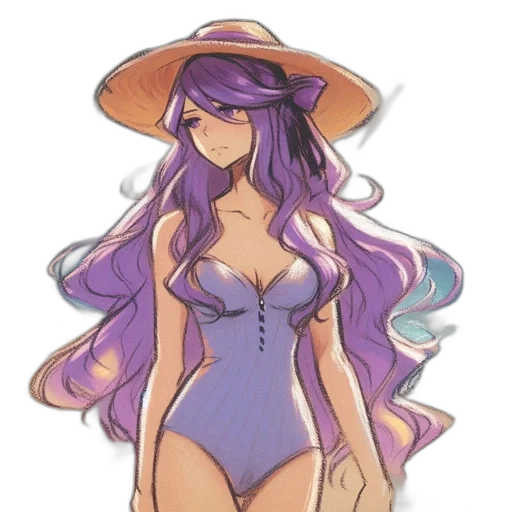 hat, dress, watercolor, pixel art transparent PNG cut-out