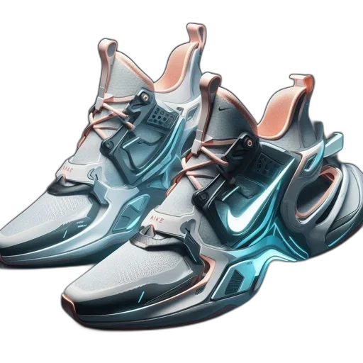 shoes, weapon, 3d render, concept art transparent PNG cut-out