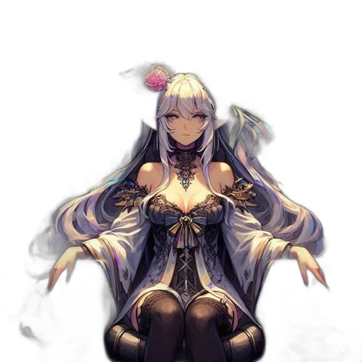dress, staff, crown, dragon transparent PNG cut-out