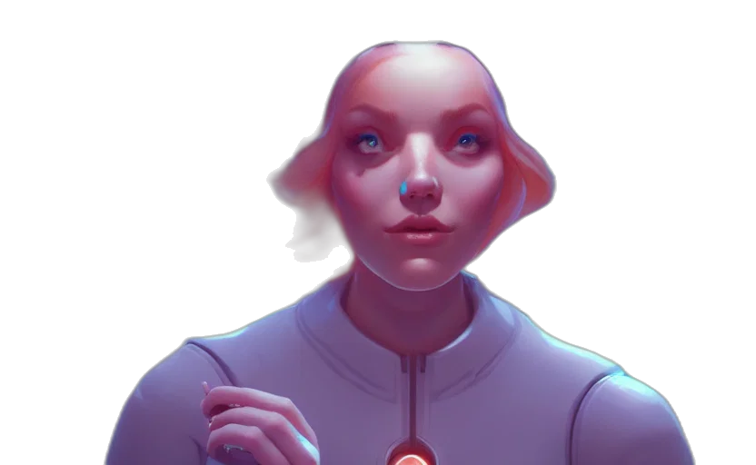 robot, face, staff, creature transparent PNG cut-out