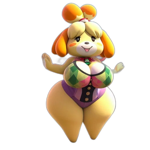 animal, dress, staff, 3d render transparent PNG cut-out