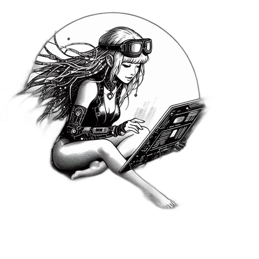 staff, comic book art, cyberpunk, fantasy art transparent PNG cut-out