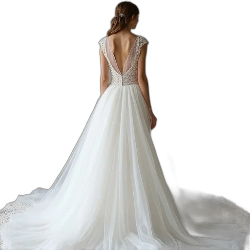 dress, photorealistic, monochrome, white transparent PNG cut-out