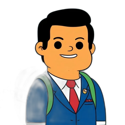 staff, cartoon, 3d render, photorealistic transparent PNG cut-out