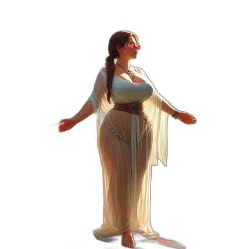 dress, staff, 3d render, concept art transparent PNG cut-out
