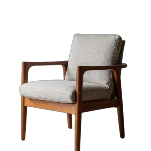 furniture, 3d render, earth tones, upholstered transparent PNG cut-out