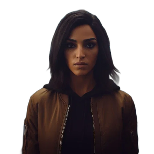 jacket, face, staff, hair transparent PNG cut-out
