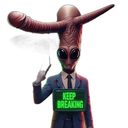 creature, robot, staff, jacket transparent PNG cut-out