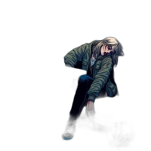 jacket, creature, weapon, shoes transparent PNG cut-out