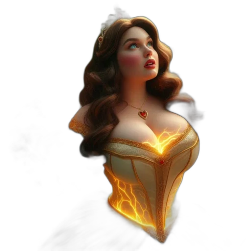 dress, crown, jewelry, 3d render transparent PNG cut-out