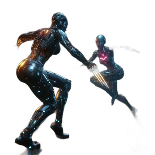 robot, concept art, 3d render, comic book art transparent PNG cut-out